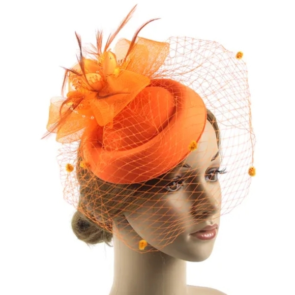Elegant Royal Pillbox Lace Dotted Veil Hat Fascinator by Beloved Milline… - Picture 2 of 4